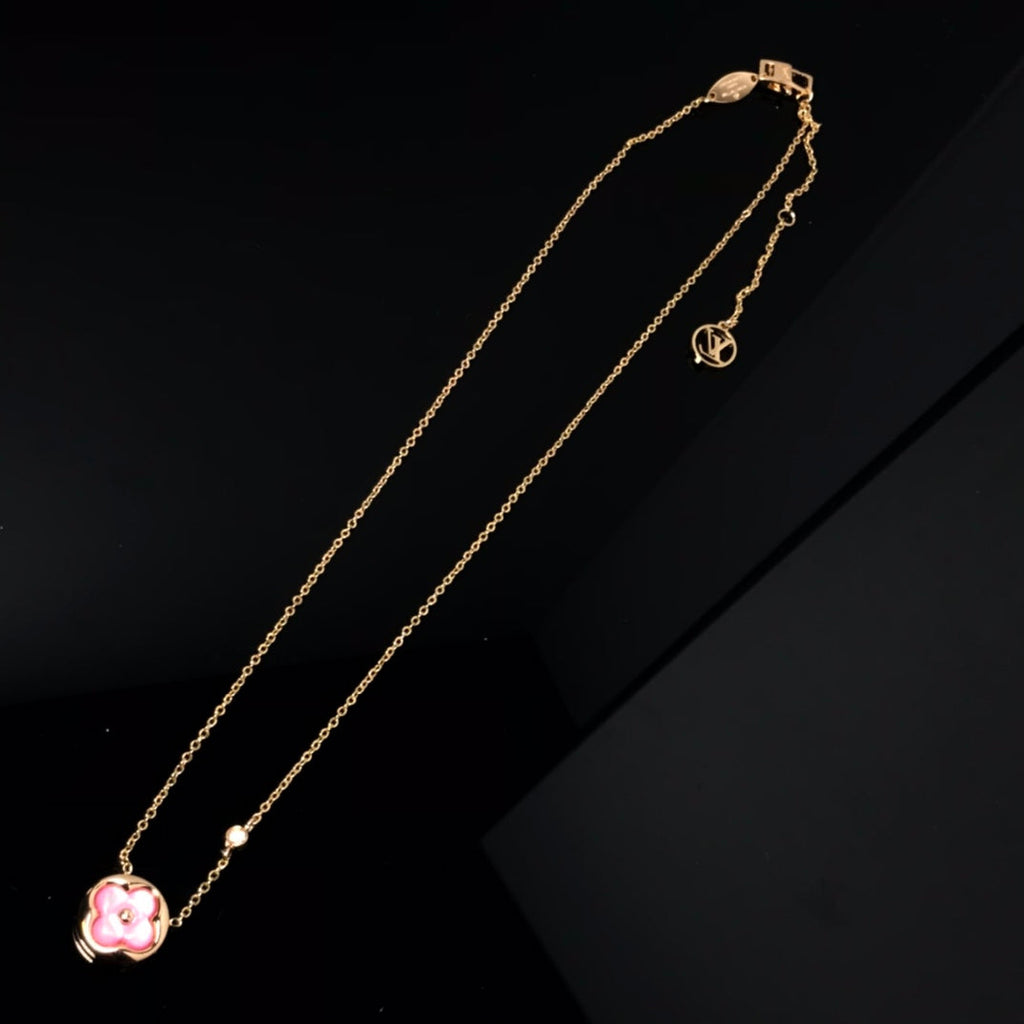 Dream COLOR BLOSSOM PINK PERLMUTT SONNENGOLD-HALSKETTE