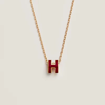 Dream HM CLIC RED ENAMEL GOLD NECKLACE