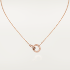 Dream LOVE 7.6MM NECKLACE ROSE GOLD AND SILVER  FULL DIAMOND