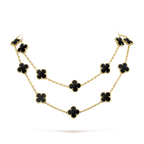Dream CLOVER 20 MOTIFS ONYX NECKLACE