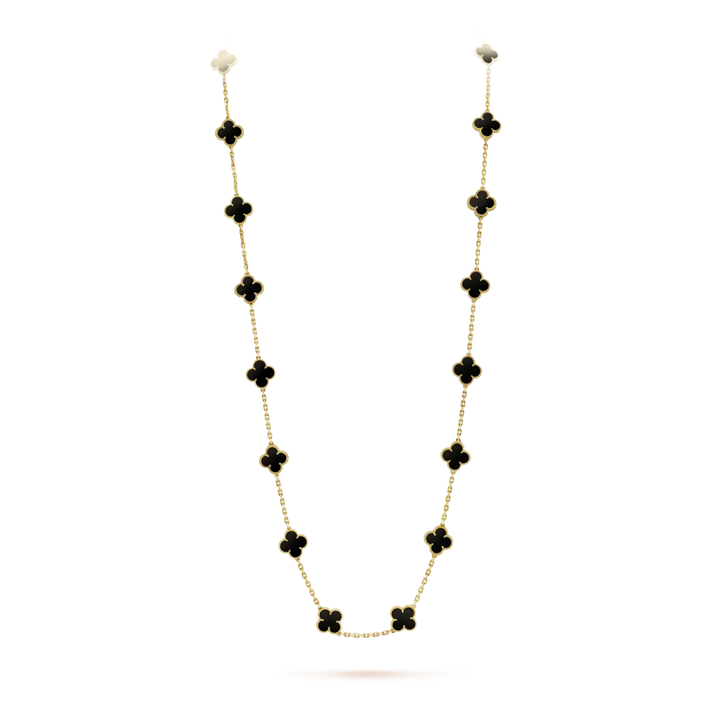 Dream CLOVER 20 MOTIFS ONYX NECKLACE