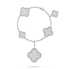 Dream CLOVER 6 MOTIFS SILVER DIAMOND BRACELET