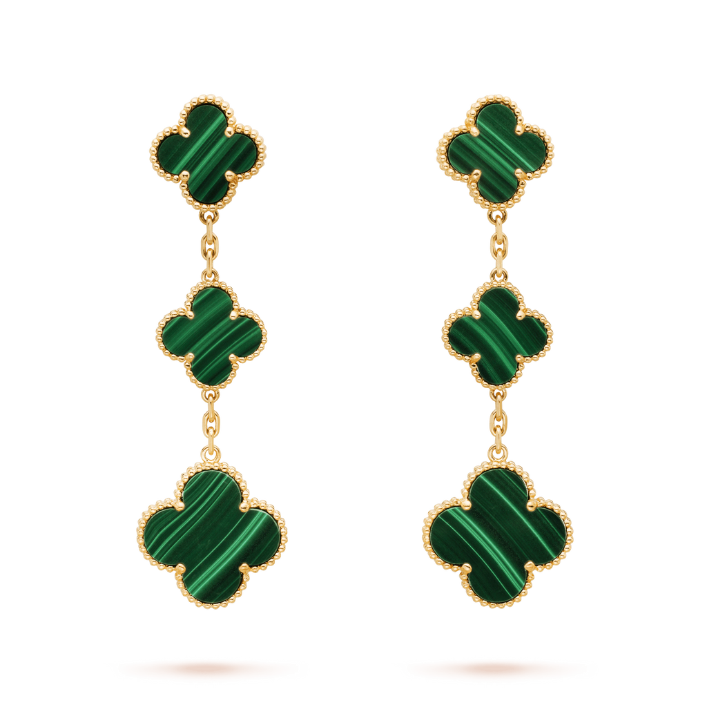 Dream CLOVER MALACHITE 3 MOTIFS GOLD