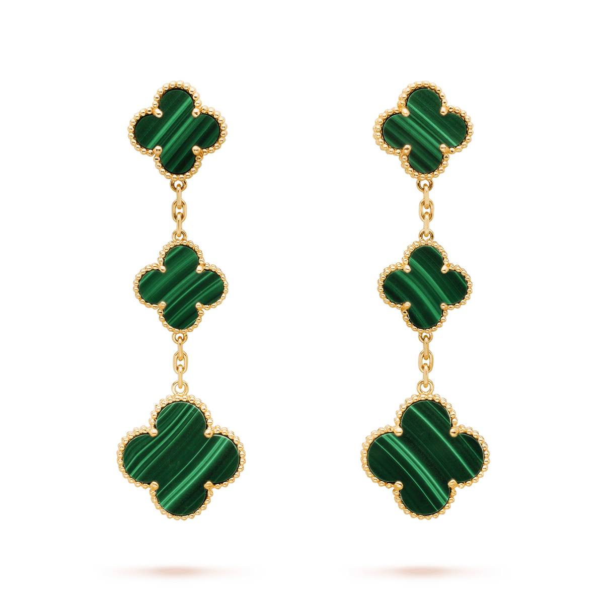Dream CLOVER MALACHITE 3 MOTIFS GOLD