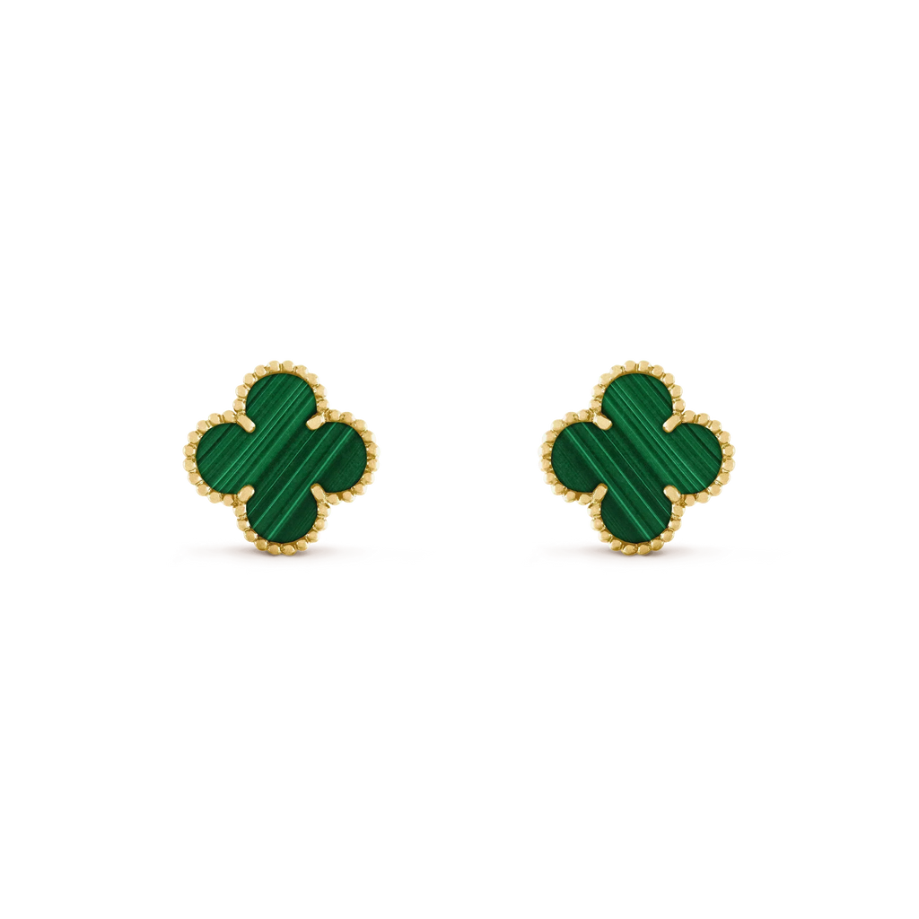 Dream CLOVER MEDIUM 1 MOTIFS MALACHITE  EARRINGS