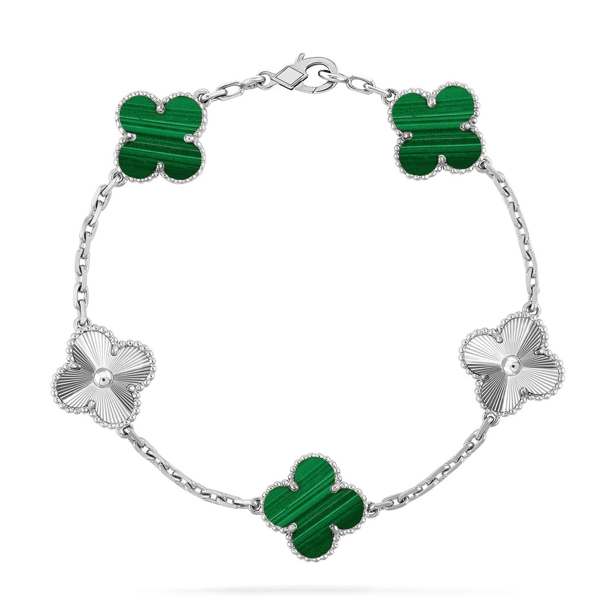 [Dream ]New  CLOVER 5 MOTIF MALACHITE BRACELET COLLECTION