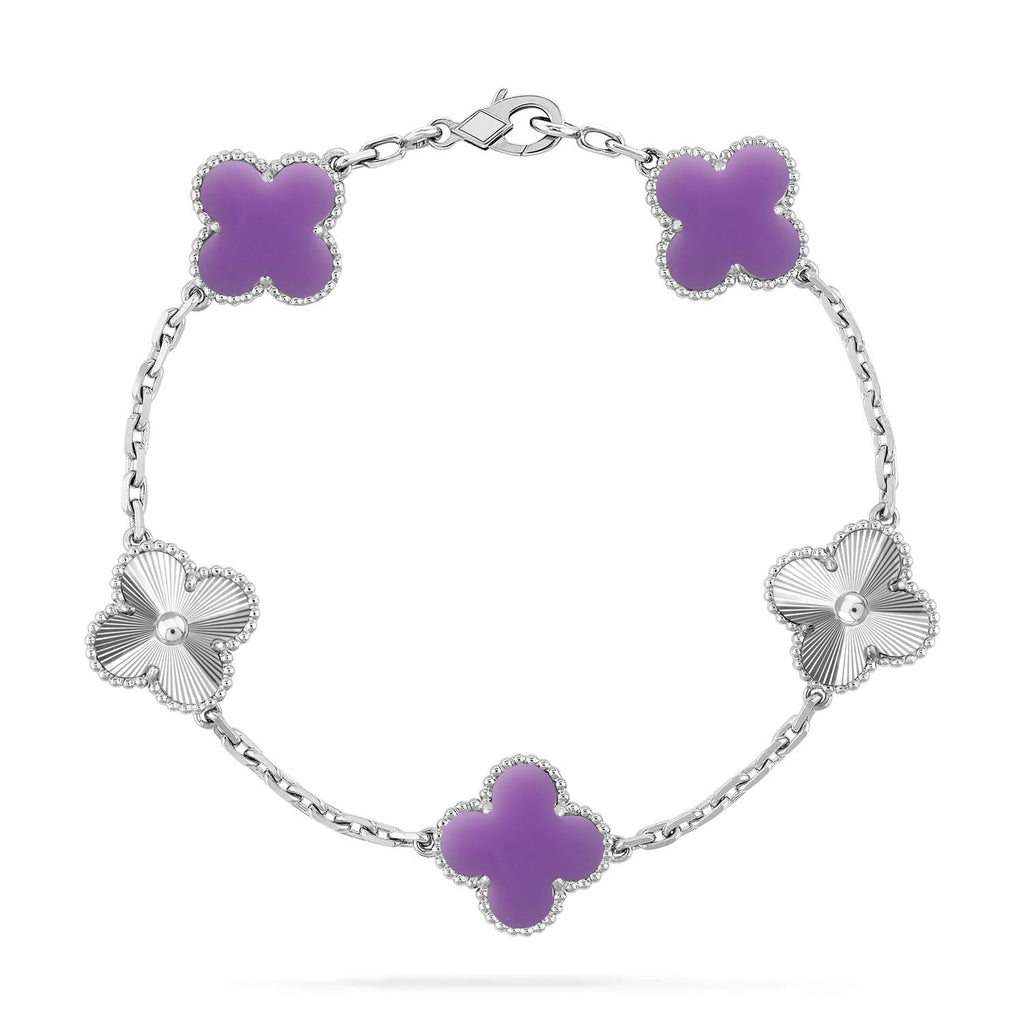 [Dream ]New CLOVER 5 MOTIF LIGHT PURPLE BRACELET COLLECTION