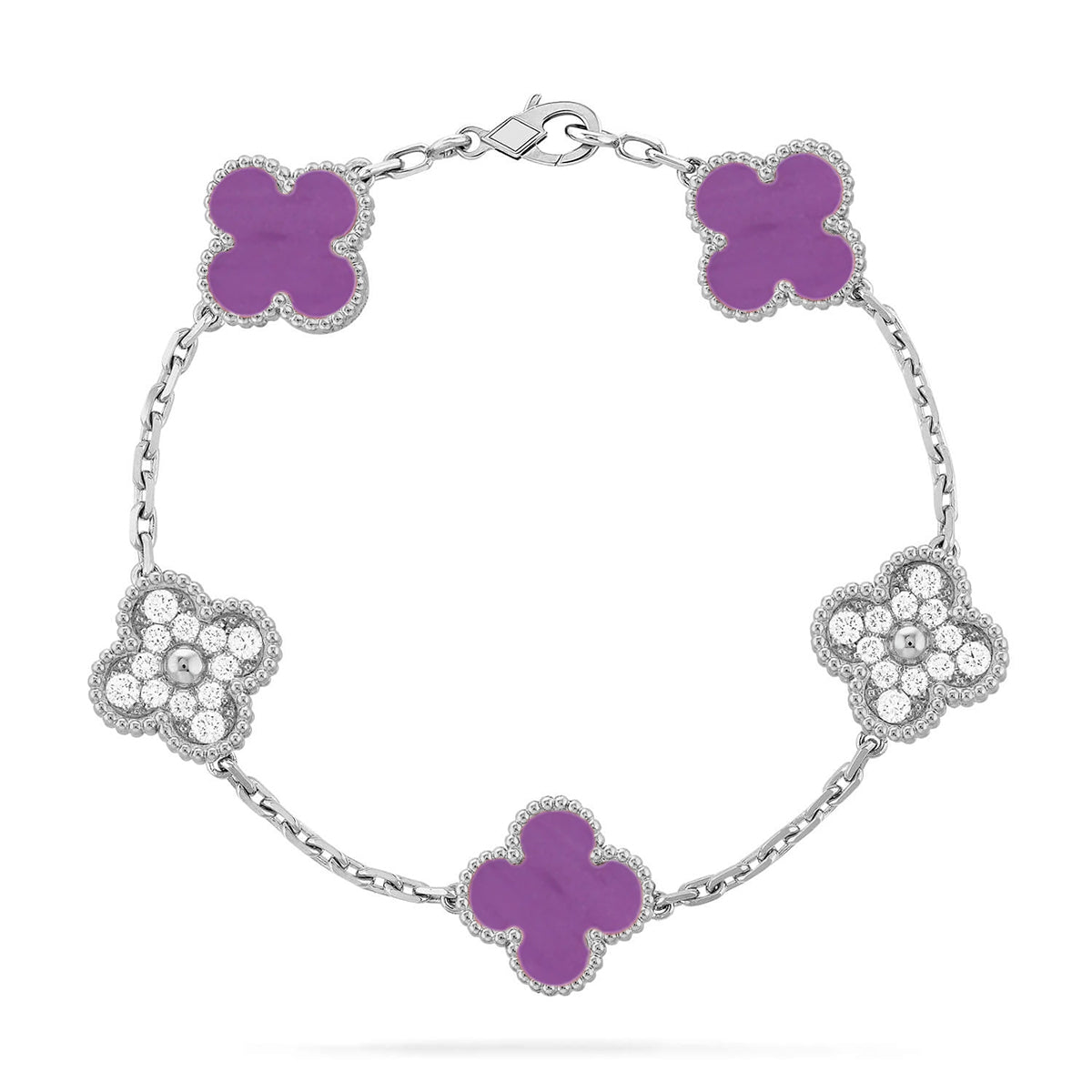 [Dream ]New  CLOVER 5 MOTIF VIOLET BRACELET COLLECTION