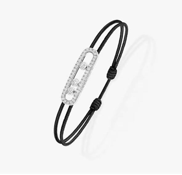 [Dream]Messika Care(s) Armband mit rosa Kordel und Pavé-Besatz