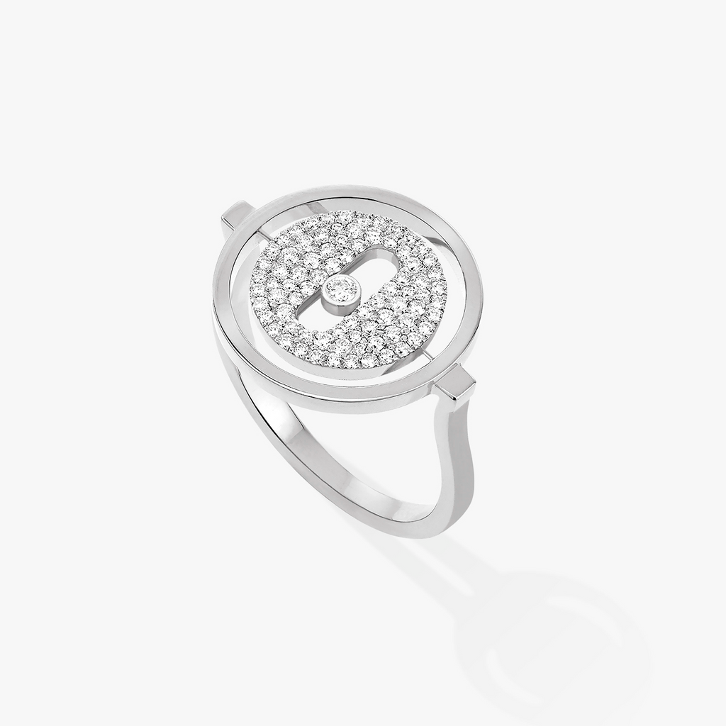 [Traum]LUCKY MOVE PAVIERTER DIAMANTRING IN SILBER