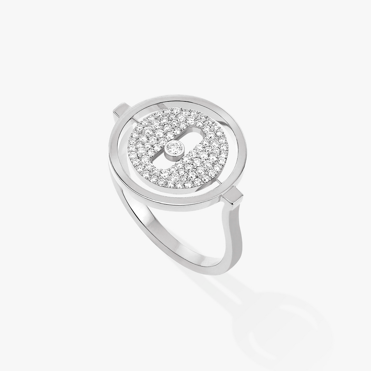 [Traum]LUCKY MOVE PAVIERTER DIAMANTRING IN SILBER