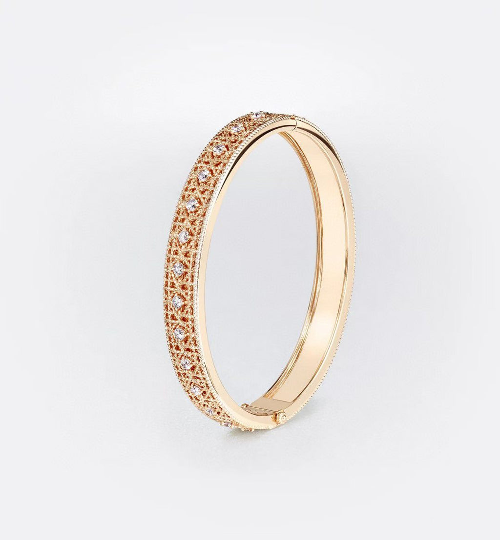 [Dream ] 2026 WOVEN-PATTERN BRACELET SET WITH FULL DIAMOND INLAY THREE-COLORS