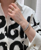 [Dream ] 2026 WOVEN-PATTERN BRACELET SET WITH FULL DIAMOND INLAY THREE-COLORS