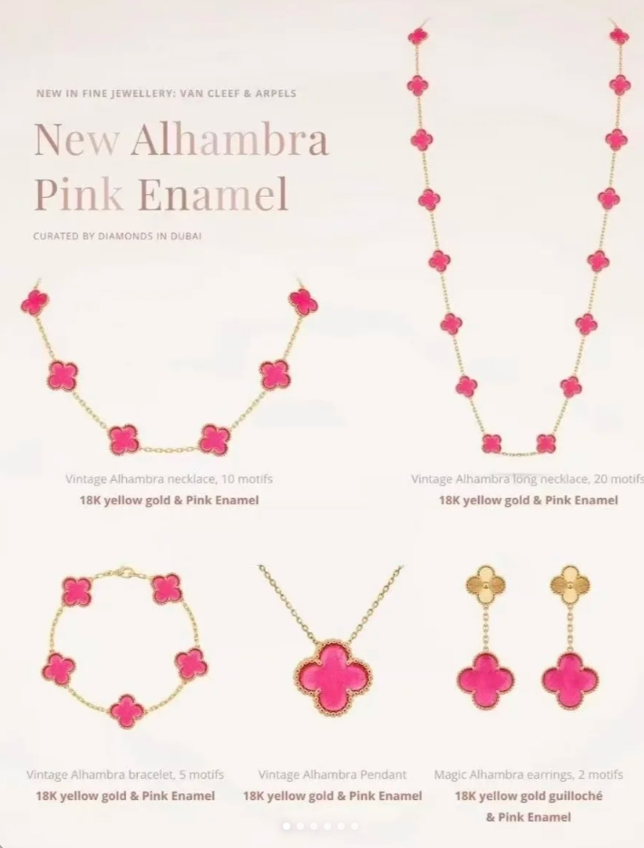 Dream 26 NEUES ROSA EMAILLE-SET MIT BLASENDESIGN