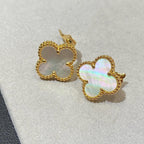 [Dream ] CLOVER LARGE (20mm) 1 MOTIFS WHITE MOP STUD EARRINGS