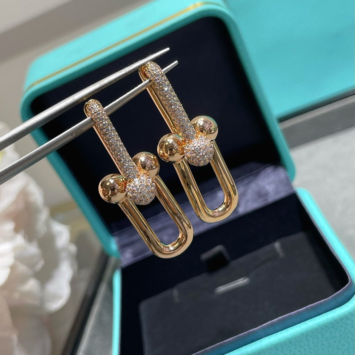 [Dream ] TF U-shaped diamond earrings