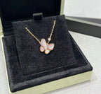 [Dream] BUTTERFLY HALSKETTE AUS ROSA PERLMUTT MIT DIAMANT