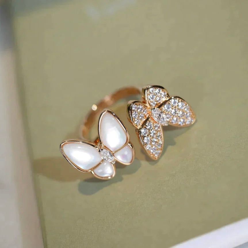 Dream TWIN BUTTERFLY DIAMOND MOP RING