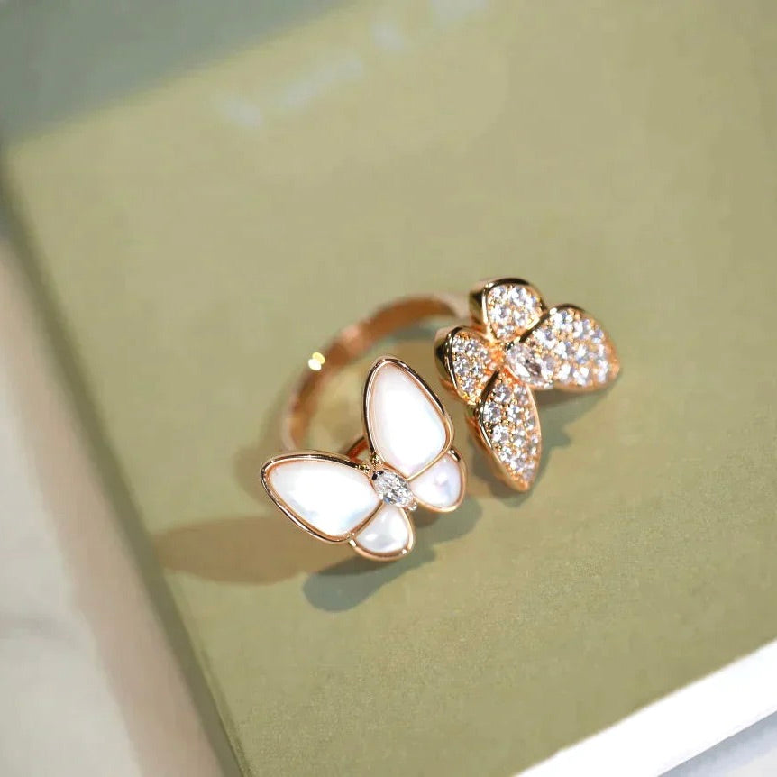 Dream TWIN BUTTERFLY DIAMOND MOP RING