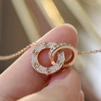 Dream LOVE 7.6MM NECKLACE ROSE GOLD AND SILVER  FULL DIAMOND