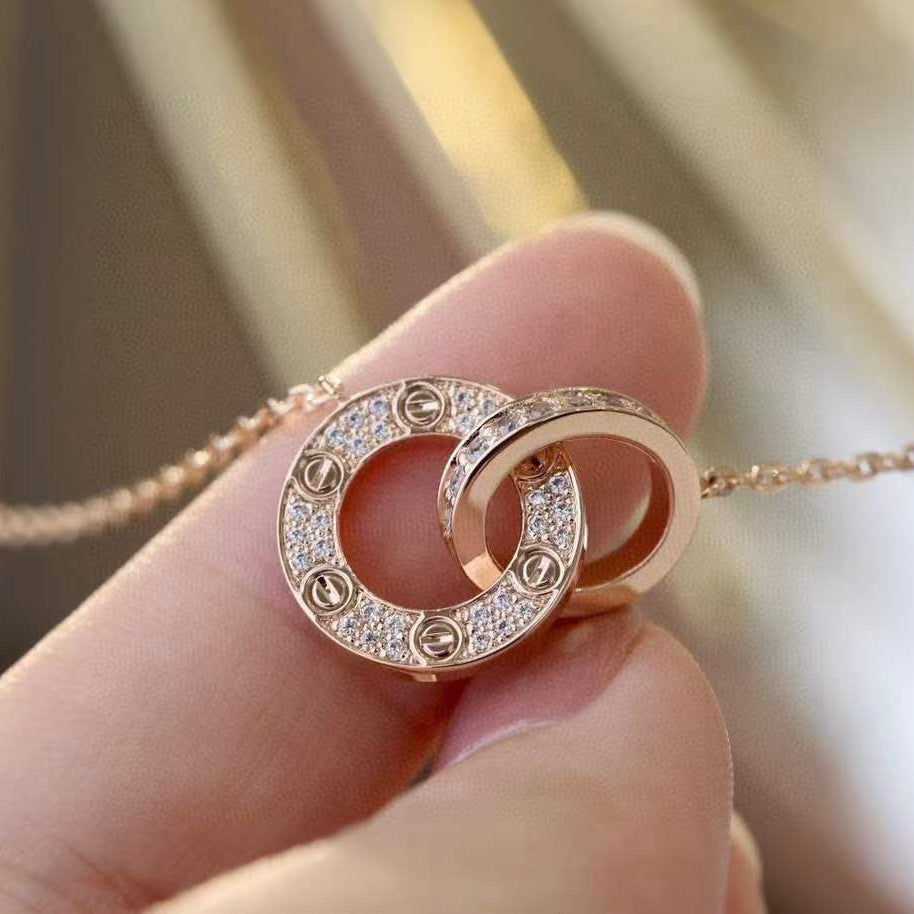 Dream LOVE 7,6-MM-HALSKETTE ROSEGOLD UND SILBER VOLLDIAMANT
