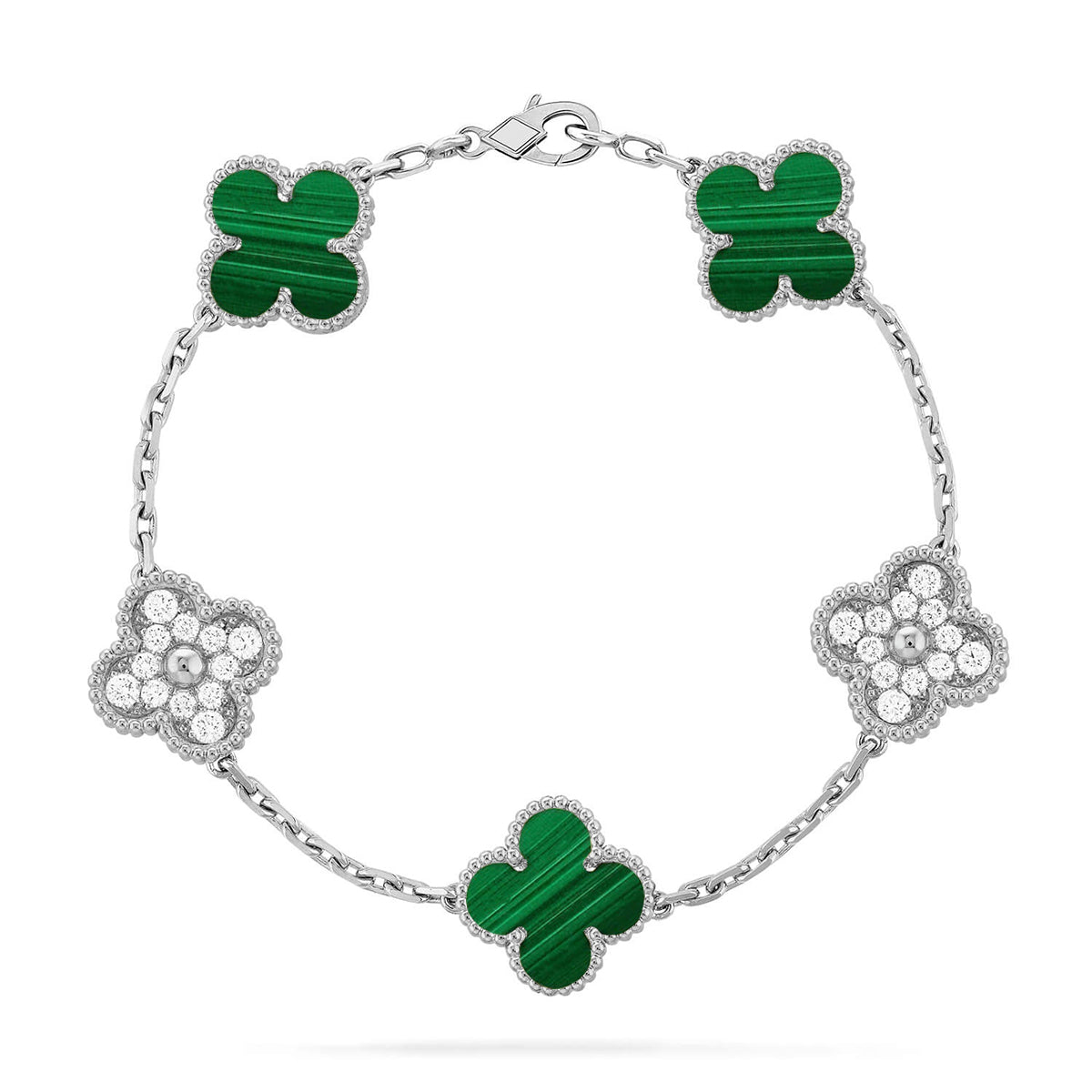 [Dream ]New  CLOVER 5 MOTIF MALACHITE BRACELET COLLECTION
