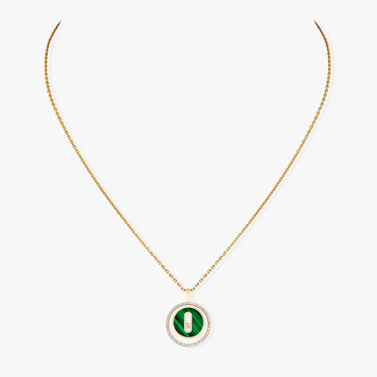 [Dream]LUCKY MOVE 1 DIAMOND MALACHITE GOLD DIAMOND NECKLACE