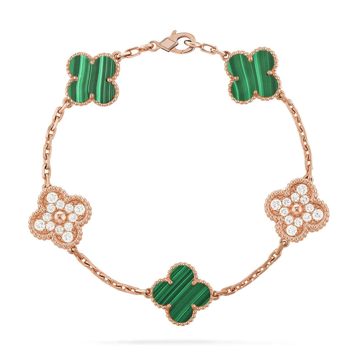[Dream ]New  CLOVER 5 MOTIF MALACHITE BRACELET COLLECTION