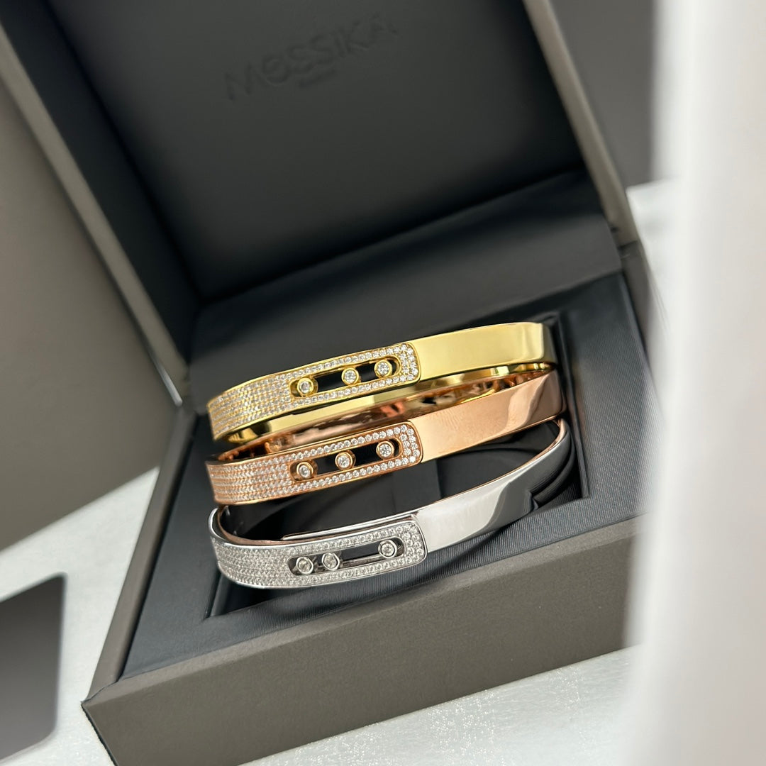 [Dream]Move Noa Rose Gold Pavé Diamond Bangle Bracelet