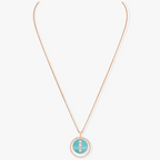 [Dream]LUCKY MOVE 3 DIAMONDS TURQUOISE PINK GOLD DIAMOND NECKLACE