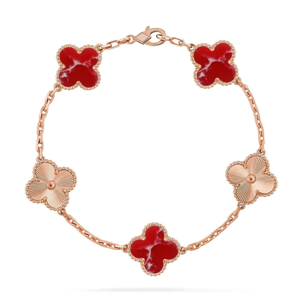 [Dream ]New CLOVER 5 MOTIF RED PATTERN BRACELET COLLECTION