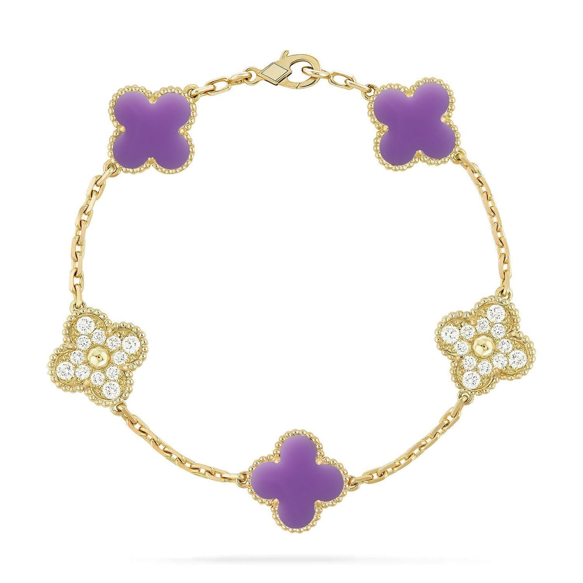 [Dream ]New CLOVER 5 MOTIF LIGHT PURPLE BRACELET COLLECTION