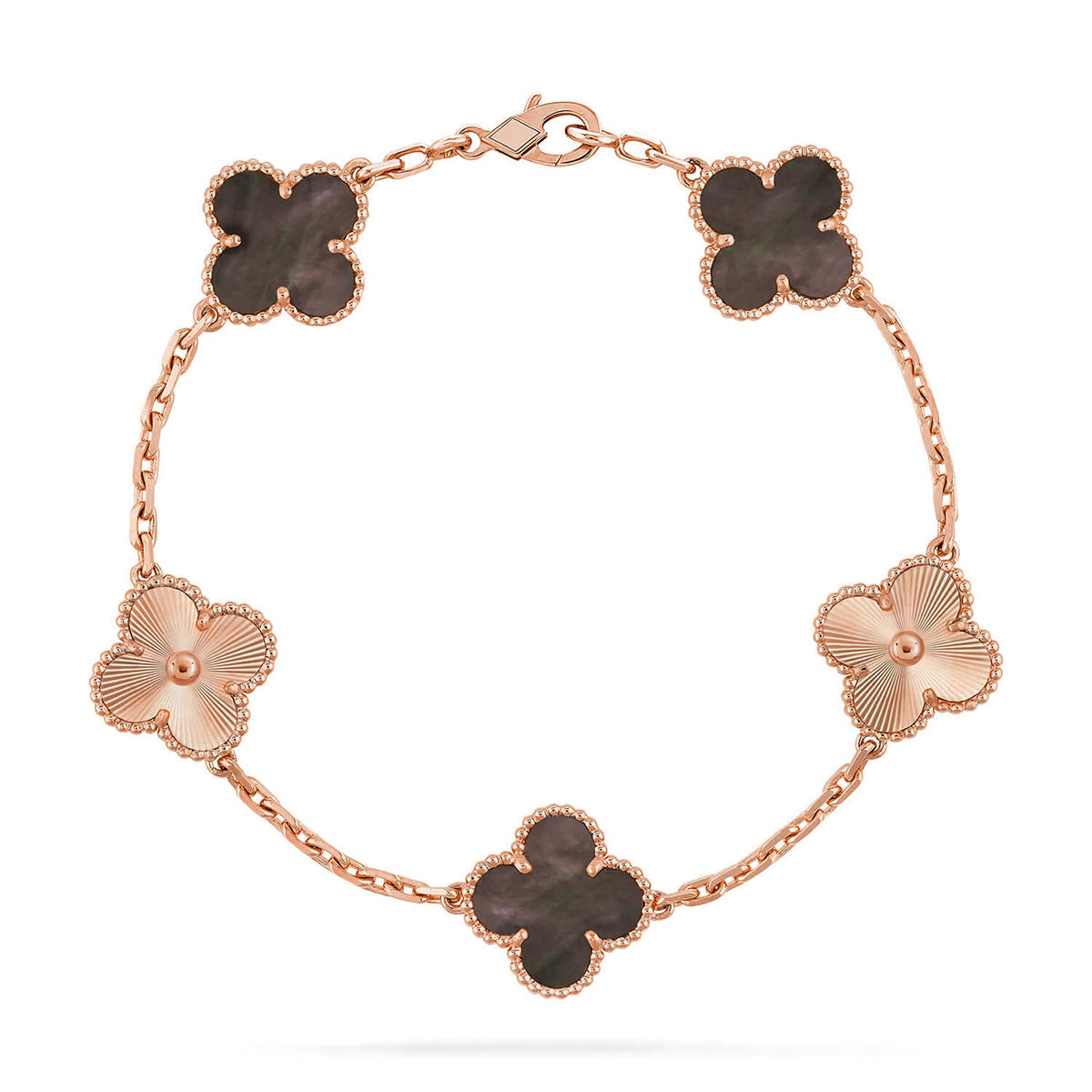 [Dream ]New CLOVER 5 MOTIF GRAY MOP BRACELET COLLECTION