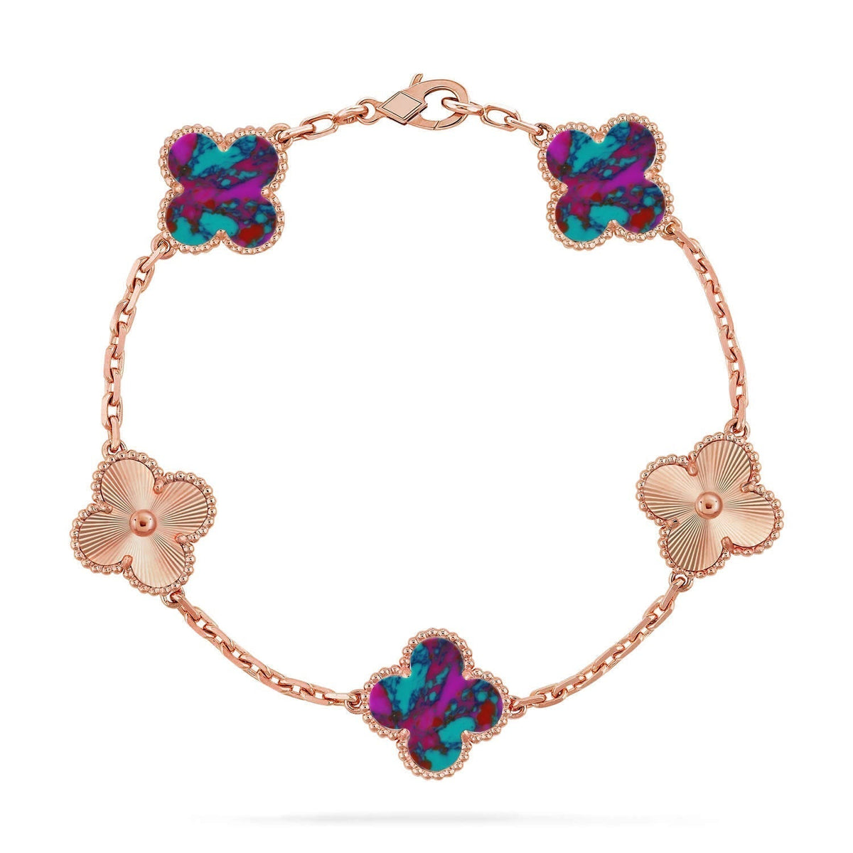 [Dream ]New CLOVER 5 MOTIF COLOR GEMSTONES BRACELET COLLECTION