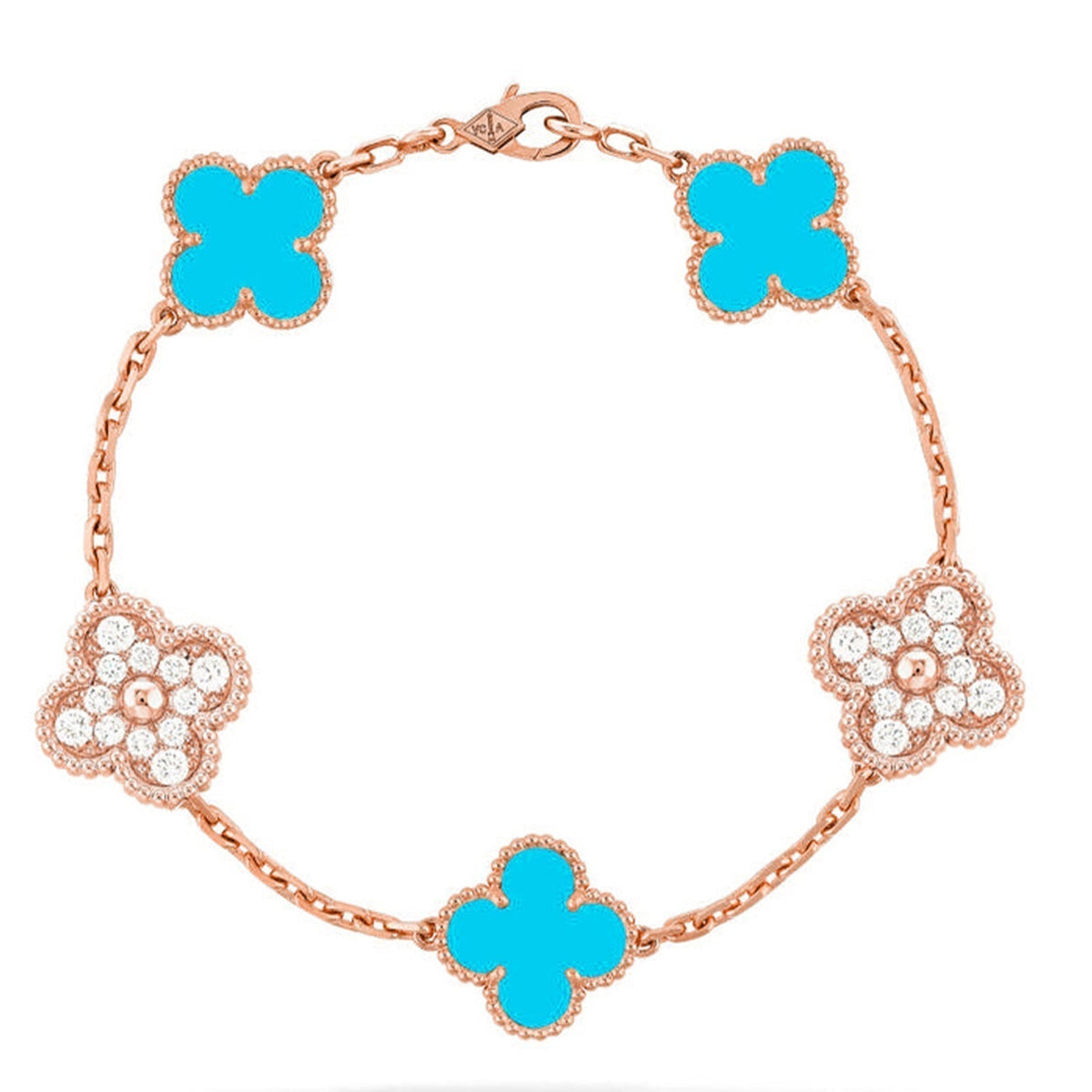 [Dream ]New  CLOVER 5 MOTIF TURQUOISE BRACELET COLLECTION