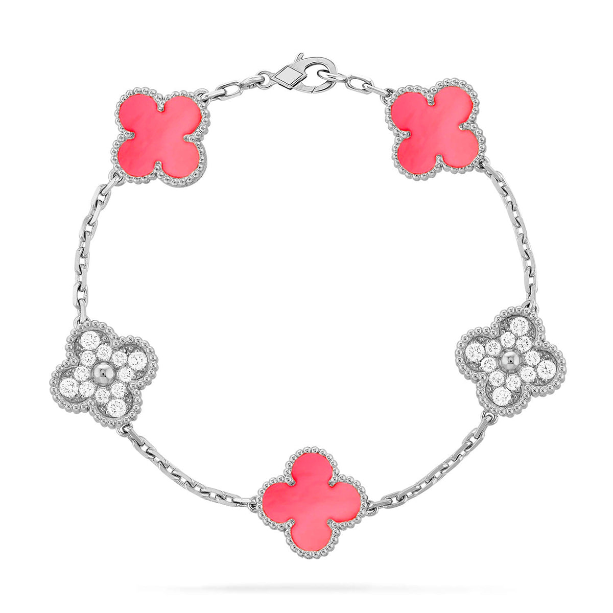 [Dream ]New  CLOVER 5 MOTIFS  PINK MOP BRACELET COLLECTION