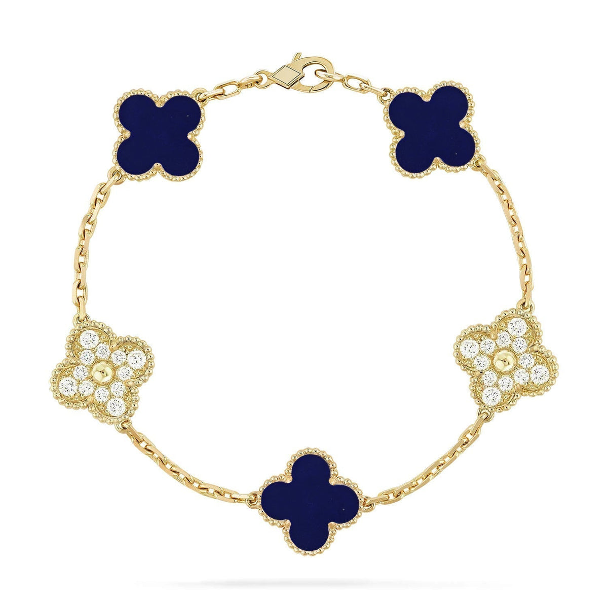 [Dream ]New CLOVER 5 MOTIF LAPIS LAZULI BRACELET COLLECTION