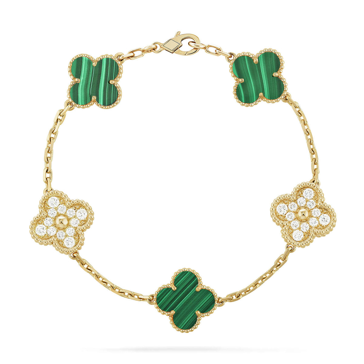 [Dream ]New  CLOVER 5 MOTIF MALACHITE BRACELET COLLECTION