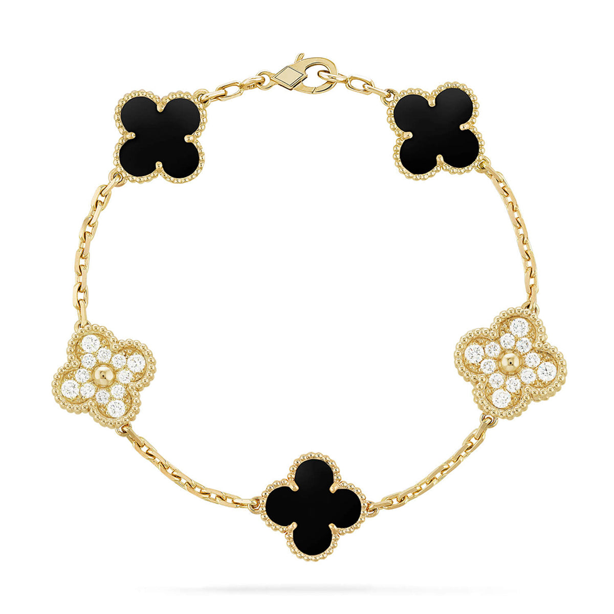 [Dream ]New CLOVER 5 MOTIF ONYXS BRACELET COLLECTION