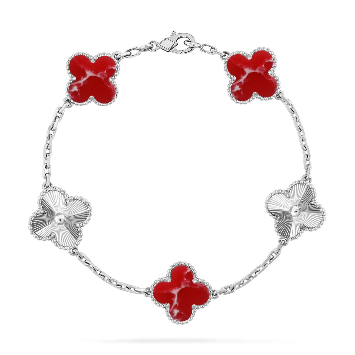 [Dream ]New CLOVER 5 MOTIF RED PATTERN BRACELET COLLECTION