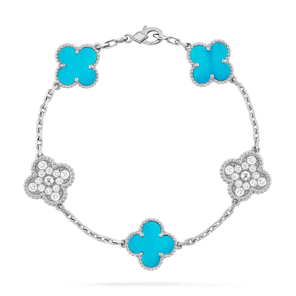 [Dream ]New  CLOVER 5 MOTIF TURQUOISE BRACELET COLLECTION