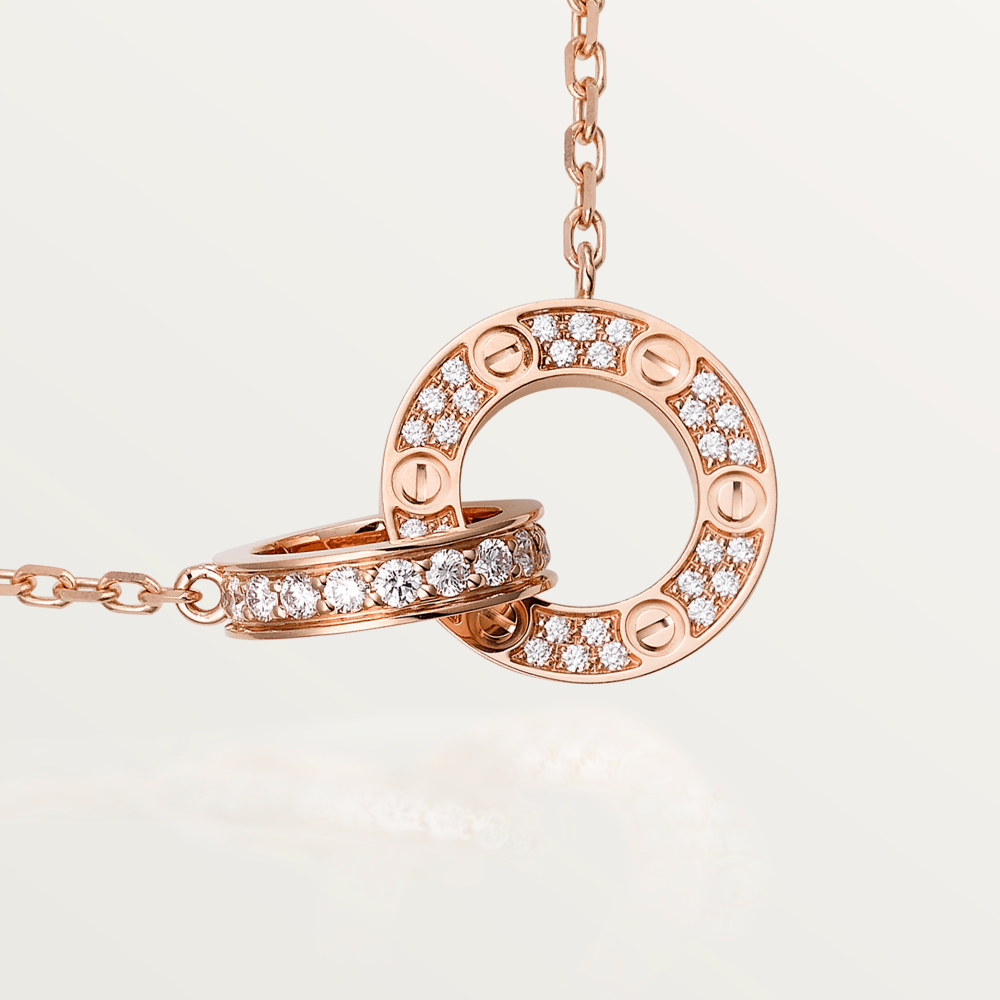 Dream LOVE 7,6-MM-HALSKETTE ROSEGOLD UND SILBER VOLLDIAMANT