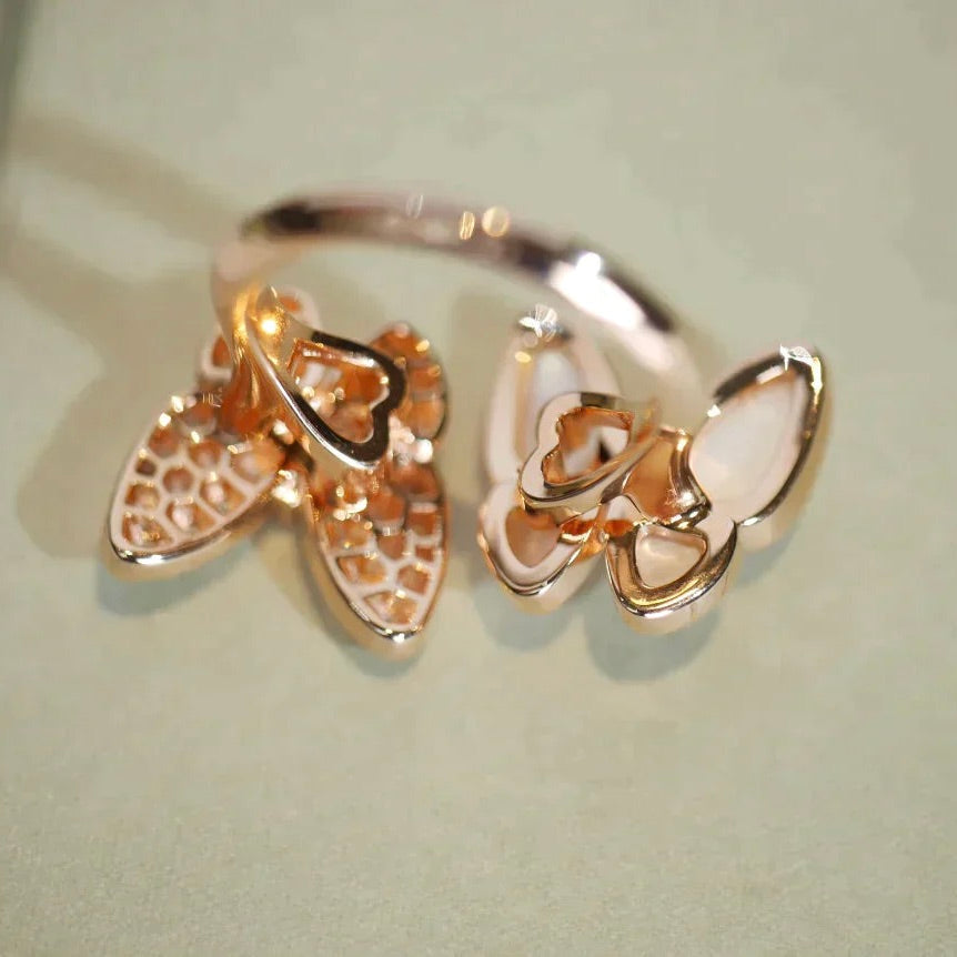 Dream TWIN BUTTERFLY DIAMOND MOP RING