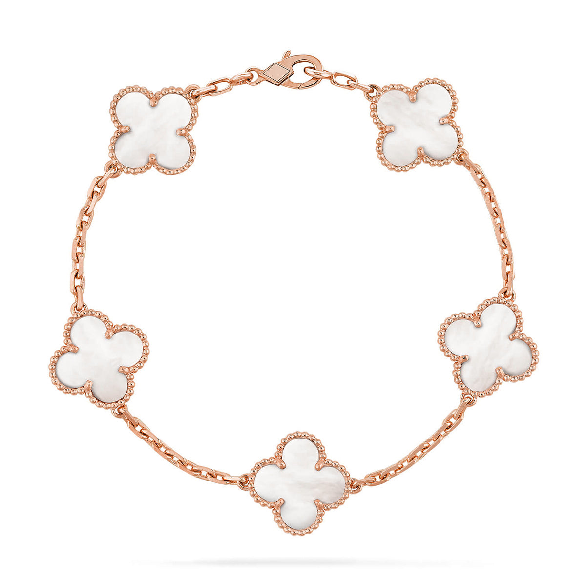 [Dream ]New CLOVER WHITE PEARL MOP 5 MOTIF BRACELET COLLECTION