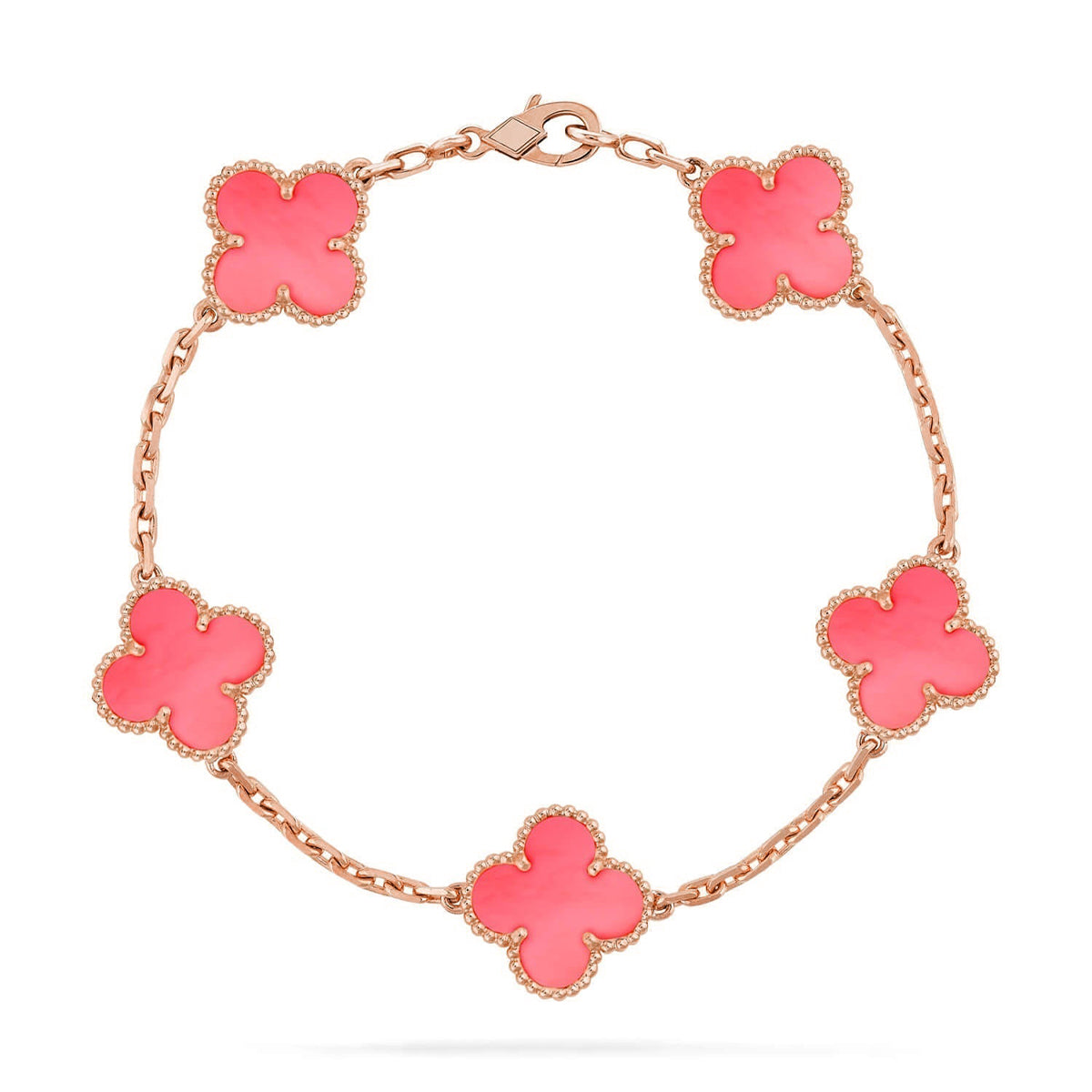 [Dream ]New  CLOVER 5 MOTIFS  PINK MOP BRACELET COLLECTION