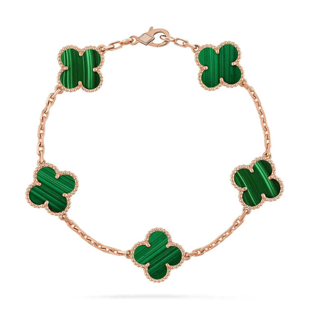 [Dream ]New  CLOVER 5 MOTIF MALACHITE BRACELET COLLECTION