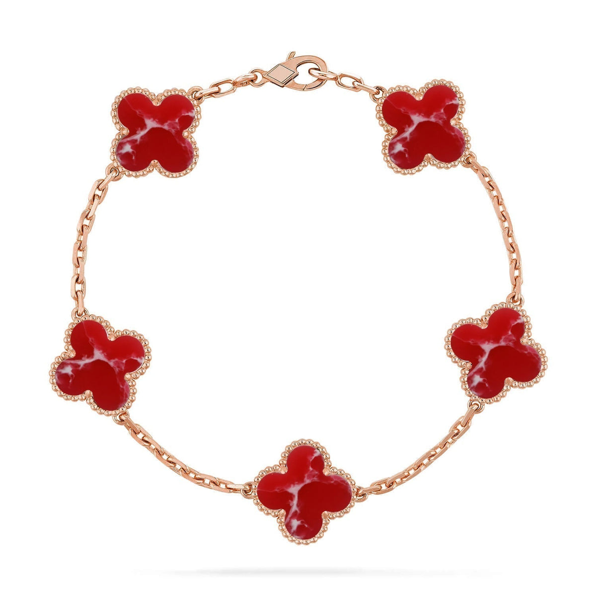 [Dream ]New CLOVER 5 MOTIF RED PATTERN BRACELET COLLECTION