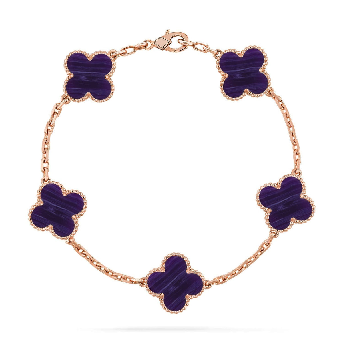 [Dream ]New CLOVER 5 MOTIF PURPLE STRIPES BRACELET COLLECTION