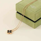 Dream CLOVER 15MM DIAMOND ONYX NECKLACE