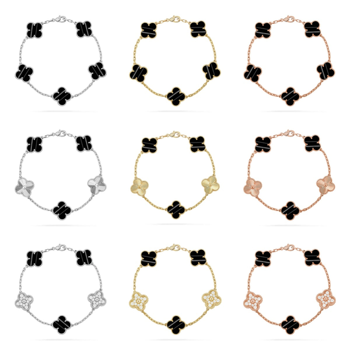 [Dream ]New  CLOVER 5 MOTIF PULSAR STONE BRACELET COLLECTION